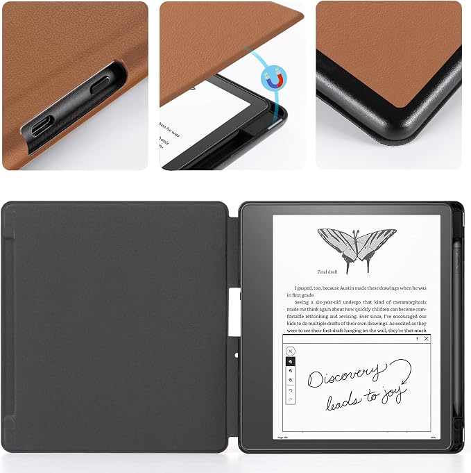 CoBak Case for Kindle Scribe - All New PU Leather Cover with Auto Sleep Wake Feature for Kindle Scribe 10.2" 2022 & 2024 Released with Pen Holder