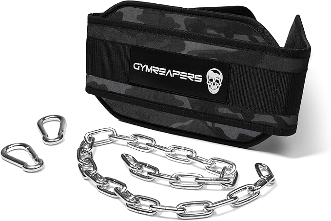Gymreapers Dip Belt With Chain For Weightlifting, Pull Ups, Dips - Heavy Duty Steel Chain For Added Weight Training
