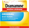 Dramamine Motion Sickness Original, for Nausea Relief During Travel, 36 Count
