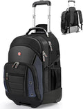 star cloud Rolling Backpack with Wheels, USB & Type-C Charging Port, 21x14x9 Water Resistant Wheeled Backpack, 17.3" Roller Laptop Backpack, Carry On Luggage for Business Travel College Work Bag