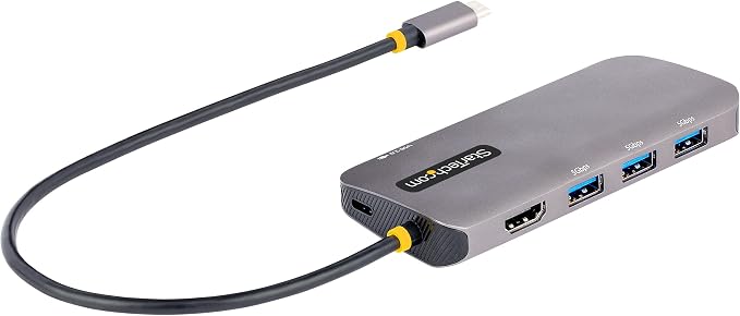 StarTech 6-in-1 USB-C Hub for Monitors, 4K 60Hz HDMI Video, HDR10, Gigabit Ethernet, USB 5Gbps Hub, 100W Laptop Charging with Cable Management for MacBook M1 M2 M3 M4 and Windows