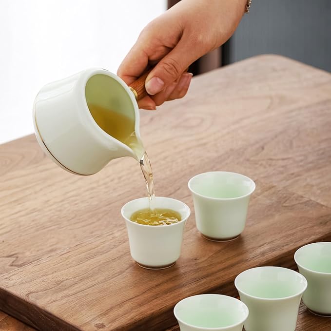 Chinese Tea Set, Kung fu TeaSet, Chinese Gongfu Tea Set With 6 Tea Cups, Side handle tea pot (CebaG 6cups)