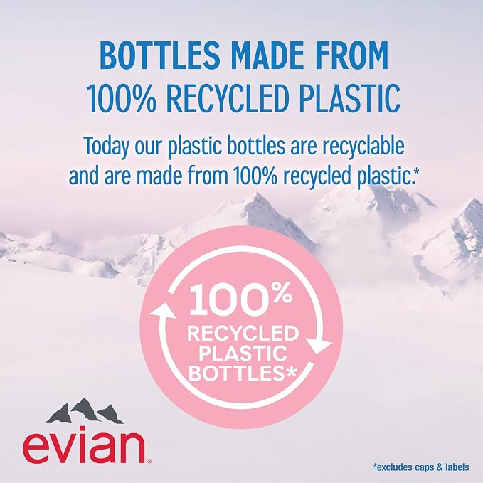 evian Natural Spring Water, PH Balanced with Natural Electrolytes, 16.9fl oz./500mL Bottles (pack of 24)