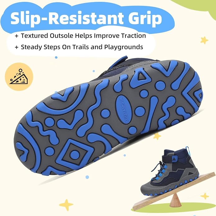 Mishansha Kids Water Resistant Hiking Boots, Boys Girls Anti Collision Anti-Skid Athletic Outdoor Adventure Trekking Shoes