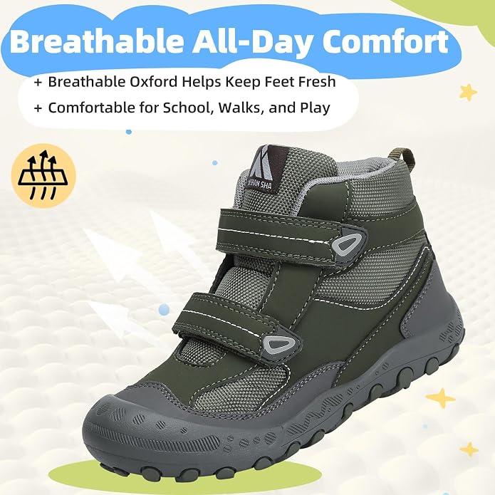 Mishansha Kids Water Resistant Hiking Boots, Boys Girls Anti Collision Anti-Skid Athletic Outdoor Adventure Trekking Shoes