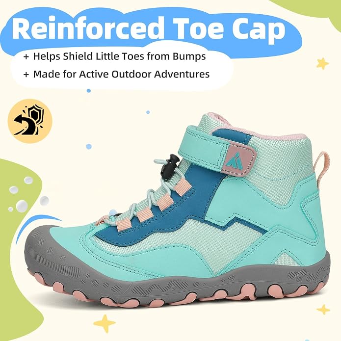 Mishansha Kids Water Resistant Hiking Boots, Boys Girls Anti Collision Anti-Skid Athletic Outdoor Adventure Trekking Shoes