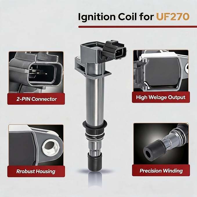 Ignition Coil Pack and Spark Plugs 3.7 V6 2002 2003 2004 2005 2006 2007 2008 Compatible with Jeep Dodge Ram 1500 Durango Dakota Nitro Grand Cherokee Commander Liberty Raider for UF270 4504
