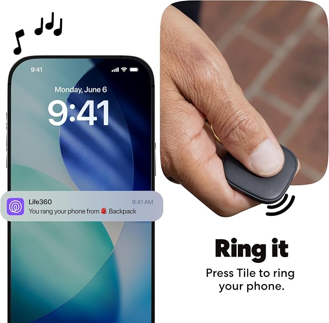 Tile by Life360 Mate Bluetooth Tracker, Keys Finder and Item Locator for Keys, Bags and More. Phone Finder. Both iOS and Android Compatible. 4-Pack (Black)