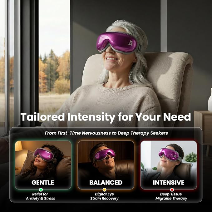 BOB AND BRAD Eye Massager with Heat and Cooling, FSA Eligible HSA Eligible, EyeOasis 3 Eye Massager for Migraine, Heated Eye Mask for Dry Eye Relief Sleep Improve, Birthday Gift for Women Mom Wife