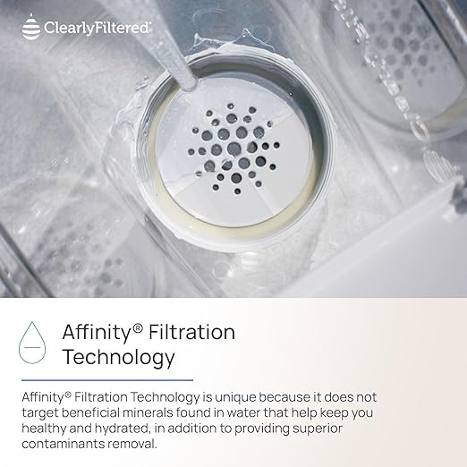 Clearly Filtered Filtered Water Pitcher - 80 Fl Oz, NSF Certified - Targets 365+ Contaminants - Fluoride, PFAS, Lead, Chlorine, Microplastics - BPA/BPS Free - 10 Cup Filter (Pitcher Includes 1 Filter)