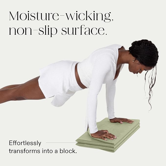 Bala Compact Workout Mat for Gym - 12MM Thick Slip-Resistant, Sweat Absorbing, & Foldable Yoga Mat for Pilates, Core Training & Exercise - Home Fitness Essentials for Women & Men - Travel-Friendly