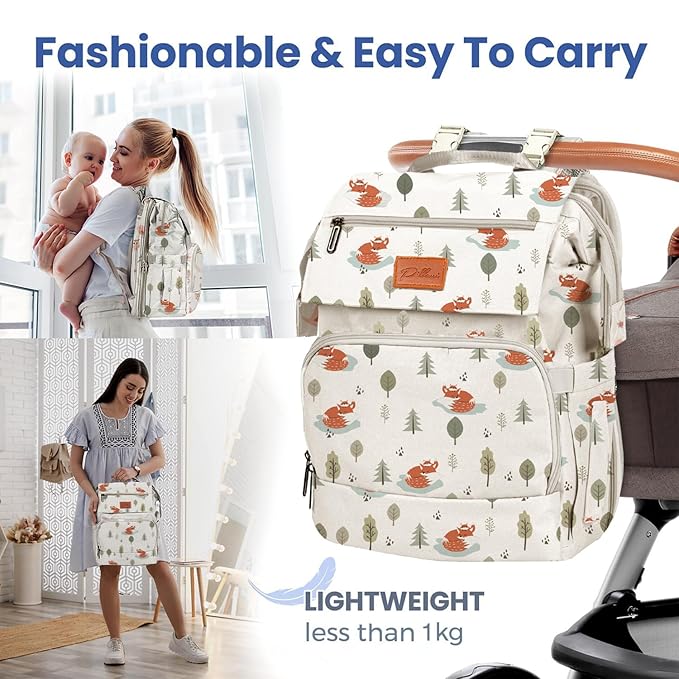 PILLANI Baby Diaper Bag Backpack - Baby Bag for Boys & Girls, Toddler Backpack, Large Capacity Travel Diaper Bags w/Changing Pad, Waterproof Diaper Backpack - Best Shower Gifts for Boys - Baby Stuff