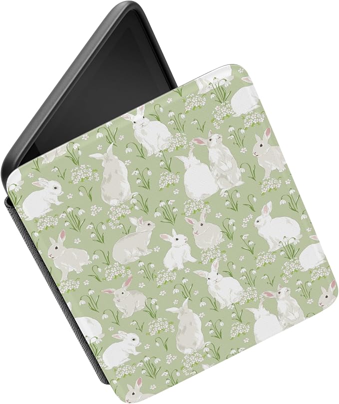 Casely Kindle Case | Hop to it | Green Bunny | Compatible with 7” Kindle Colorsoft and 7” Kindle Paperwhite (12th Gen 2024 Models)