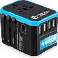 Universal Travel Adapter for Europe and International Travel from USA, Type C EU/Type G UK/Type I AU/Type A US, 1 AC Outlet, 1 USB-C and 4 USB-A Ports, Unidapt Travel Plug Adapter