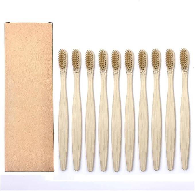 Manual Toothbrush 10PCS Colorful Toothbrush Set Soft Bristle Teeth Whitening Toothbrushes Soft Care Toothbrush(10PCS Light Brown)