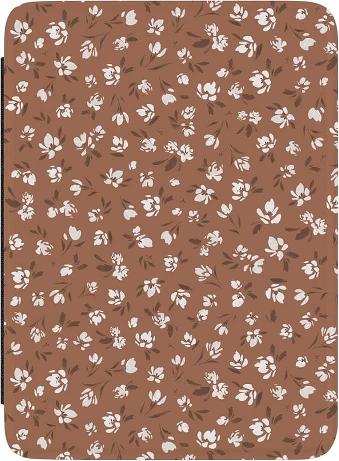 Casely Kindle Case | Mocha Meadow | Tiny Flowers | Compatible with 7” Kindle Colorsoft and 7” Kindle Paperwhite (12th Gen 2024 Models)