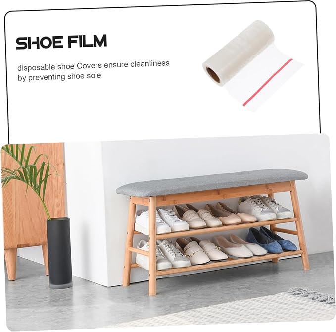 NUOBESTY 2Rolls Automatic Shoe Cover Dispenser with Compatible Disposable Boot Covers for Home Office Factory and Supermarket User Friendly Clean and Versatile Shoe Cover Machine