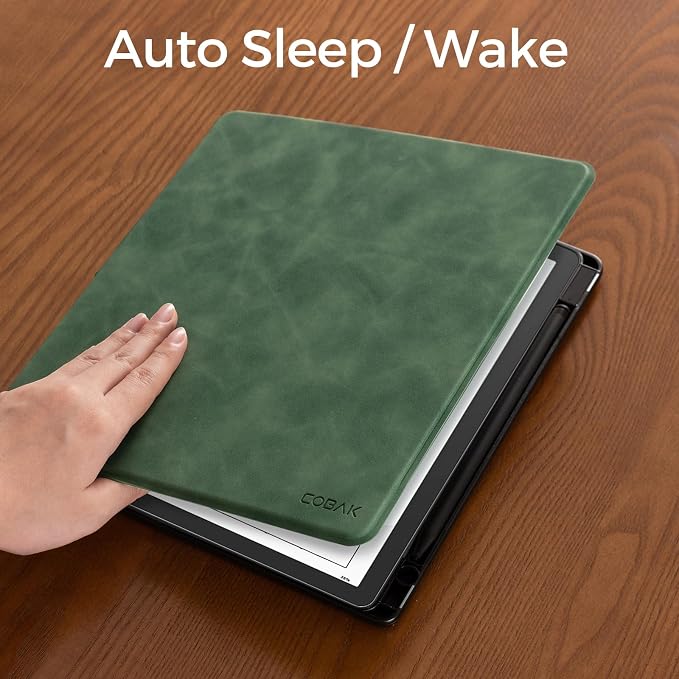 CoBak Case for Kindle Scribe - All New PU Leather Cover with Auto Sleep Wake Feature for Kindle Scribe 10.2" 2022 & 2024 Released with Pen Holder