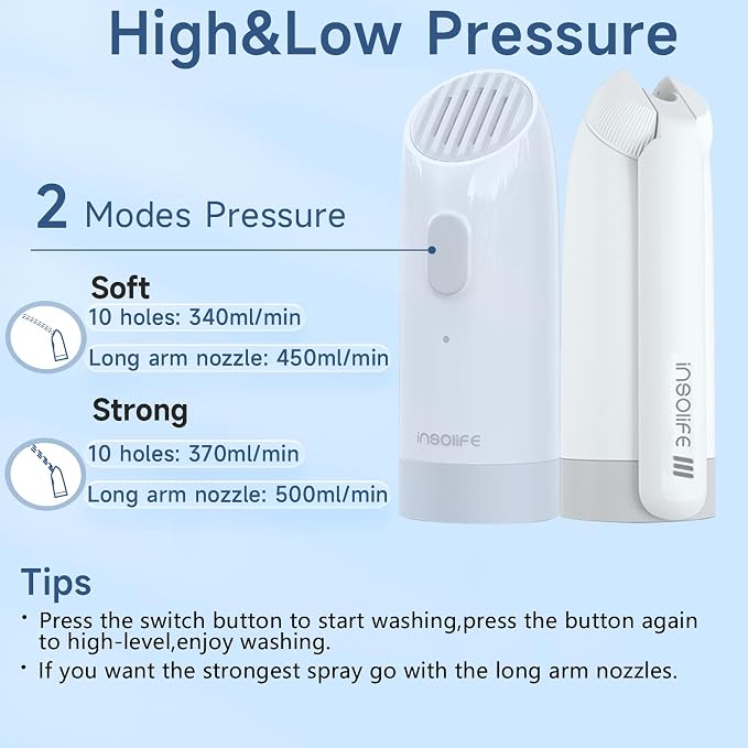 Insolife Portable Bidet|High Pressure Travel Bidet Electric Portable Bidet for Women Men Cleaning | Travel Bidet Portable