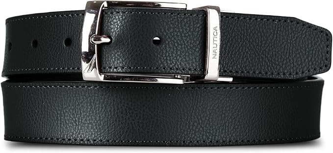 Nautica Men's Reversible Leather Belt | 2-in-1 | Classic | Everyday | Business | Work | Dress | Casual | Metal Buckle