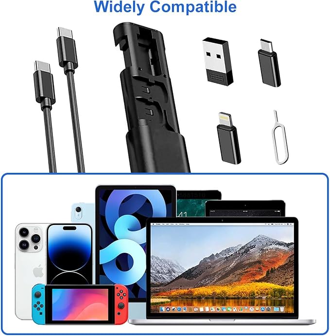 Multi USB Charging Adapter Cable & Conversion Set, USB A to Type C & Lightning Adapter, 60W Fast Charging & Data Transfer Cable