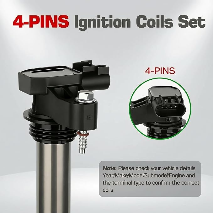 Ignition Coil Pack Set of 6, UF569 Ignition Coil for for GMC Acadia for Buick Enclave for Chevy Traverse Impala Camaro Equinox for Cadillac SRX CTS for Suzuki XL7 for Saturn Vue 3.6L 3.0L 3.2L