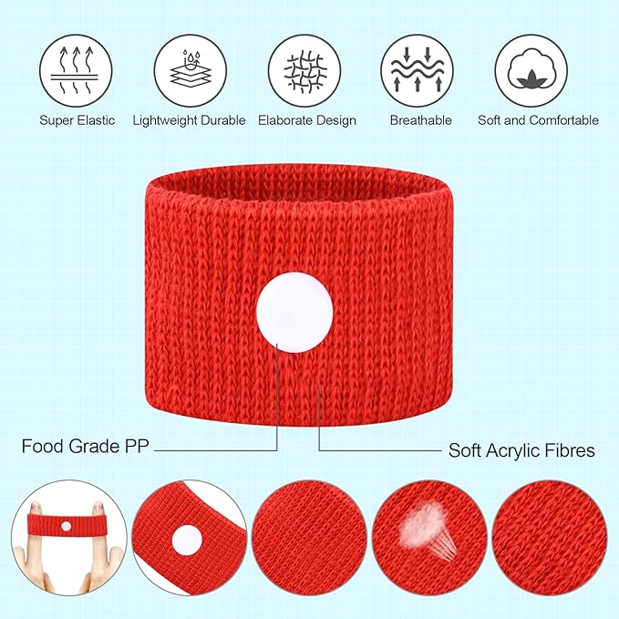 Motion Sickness Bands for Kids, Travel Sickness Relief Wristbands, Anti-Nausea Bands for Morning Car Sea Sickness(Blue/Red)