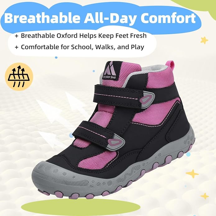 Mishansha Kids Water Resistant Hiking Boots, Boys Girls Anti Collision Anti-Skid Athletic Outdoor Adventure Trekking Shoes