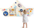 Pillowhale Tangram Activity Wall Busy Board Panels | 12-in-1 Learning Activity Center, Wooden Montessori Sensory Toys for Toddler Playroom, Nursery, Daycare, Classroom