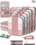 10 Set Compression Packing Cubes for Travel Essentials,Compressible Expandable Packing Cubes for Suitcase,OlarHike Luggage Garment Bags for Travel,Handy Helper for Organizing Clothes(Light Coral)