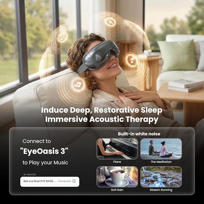 BOB AND BRAD Eye Massager with Heat and Cooling, FSA Eligible HSA, EyeOasis 3 Eye Massager for Migraine, Heated Eye Mask for Dry Eye Headache Relief Sleep Improve, Birthday Gifts for Women Men Husband