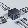13-in-1 USB C Hub Multiport Adapter, USB C Docking Station with 4K@60Hz, 100W PD, USB A&C 3.2, 2xUSB A 3.0, Ethernet, SD/Micro SD, Audio, Mic, Laptop Dock for MacBook Pro/Air, iPad, Windows