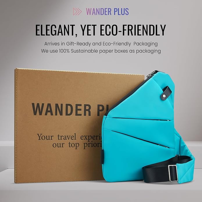 WANDER PLUS® Anti Theft Crossbody Travel Bag for Women Men, Multi-Pocket Crossbody Bag, Slim Sling Bag