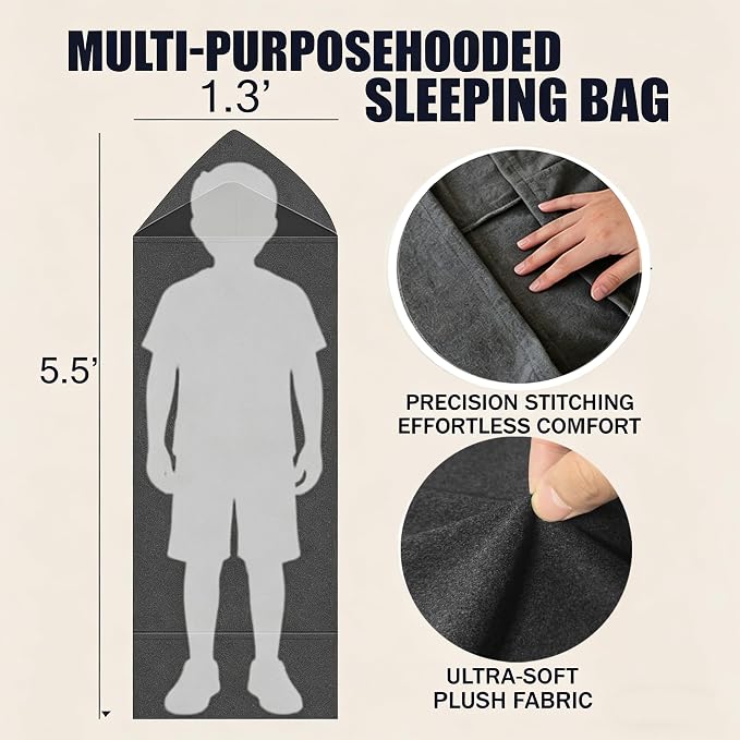 Sleep Pod for Deeper Sleep - Wearable Blanket Hoodie with Eye Mask, Improved Hug Sleeping Pod with Soft Breathable Fabric, Portable Compression Sleeping Bag for Camping, Travel & Home Lounging