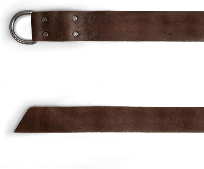 Hide & Play, Leather Medieval Belt with Half Ring Closure, Renaissance Style, Adjustable Strap for Viking Cosplay, Handmade