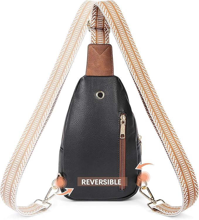 BOSTANTEN Sling Bag for Women Leather Crossbody Bags Fanny Pack Chest Bag for Travel