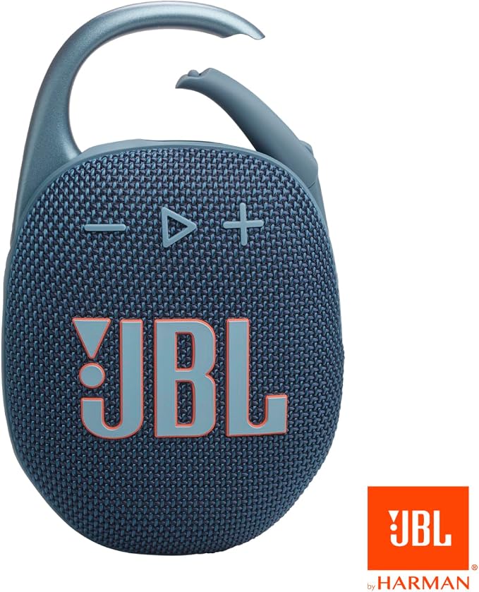 JBL Clip 5 - Ultra-Portable, Waterproof & Dustproof Bluetooth Speaker, Big JBL Pro Sound with Punchy bass, Integrated Carabiner, Up to 12 Hours of Play, Made in Part with Recycled Materials (Blue)