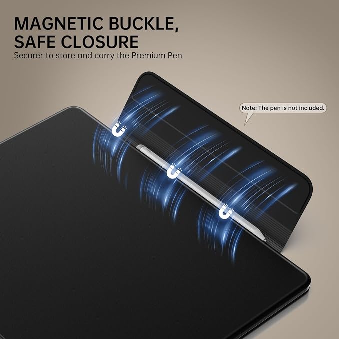 MoKo Magnetic Case for All-New 11" Kindle Scribe 2025(3rd Generation) & Kindle Scribe Colorsoft 2025(1st Generation) - Slim Folio Premium PU Leather Cover with Pen Clasp & Auto Sleep Wake, Black
