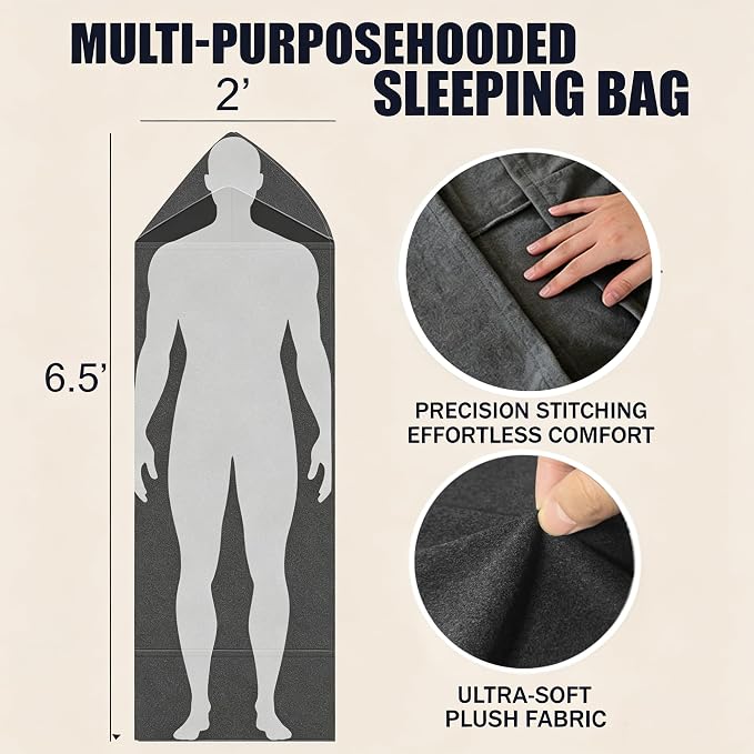 Sleep Pod for Deeper Sleep - Wearable Blanket Hoodie with Eye Mask, Improved Hug Sleeping Pod with Soft Breathable Fabric, Portable Compression Sleeping Bag for Camping, Travel & Home Lounging