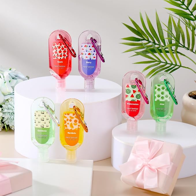 24 Pack Employee Appreciation Gift Bulk Scented Hand Sanitizers Gifts Set with Keychain Bulk Travel Size Hand Sanitizer Gel for Women Wedding Friend Coworker Nurse Birthday Gift Back to School