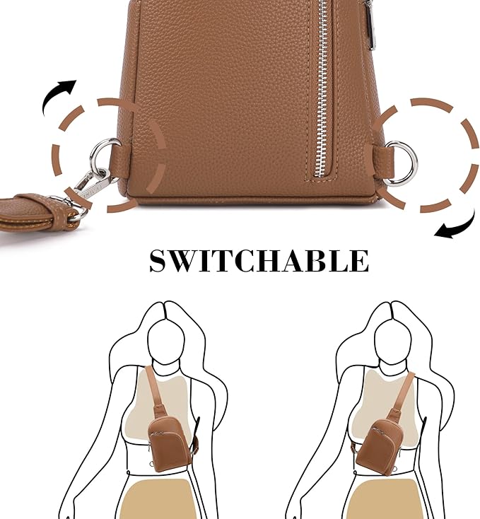 INICAT RFID Blocking Sling Bag, Anti Theft Crossbody Bag for Women Compact Travel Purses Vegan Leather