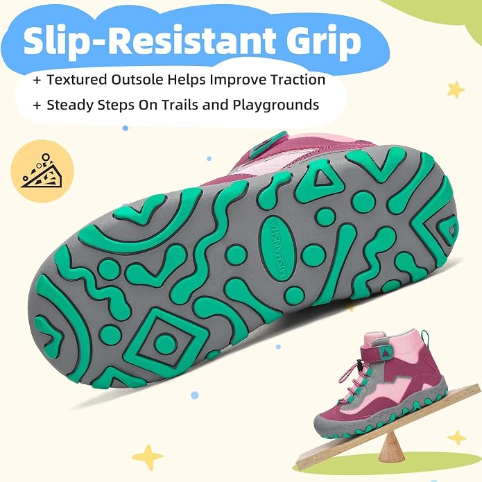 Mishansha Kids Water Resistant Hiking Boots, Boys Girls Anti Collision Anti-Skid Athletic Outdoor Adventure Trekking Shoes