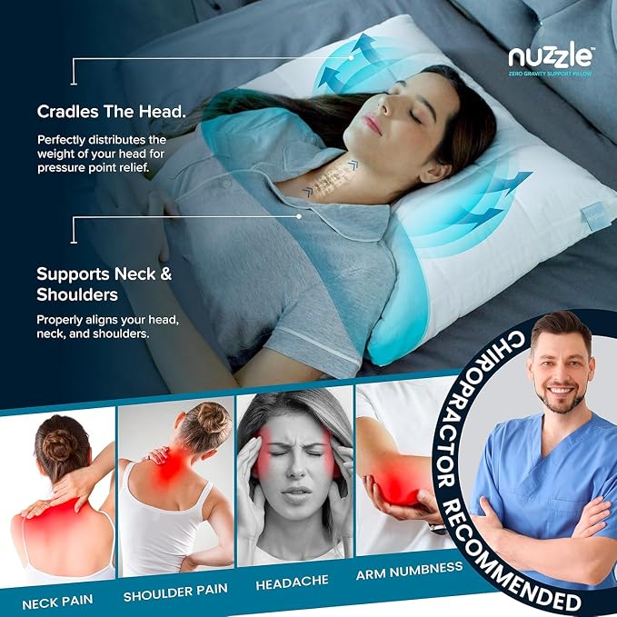 Nuzzle Cooling Adjustable Pillow for Side Sleepers,Queen Size Bed Pillow 4 Pack – Hotel Luxury Neck Support, Height Adjust Soft Sleeping Pillow for Back, Stomach or Side Sleepers-Home Gift