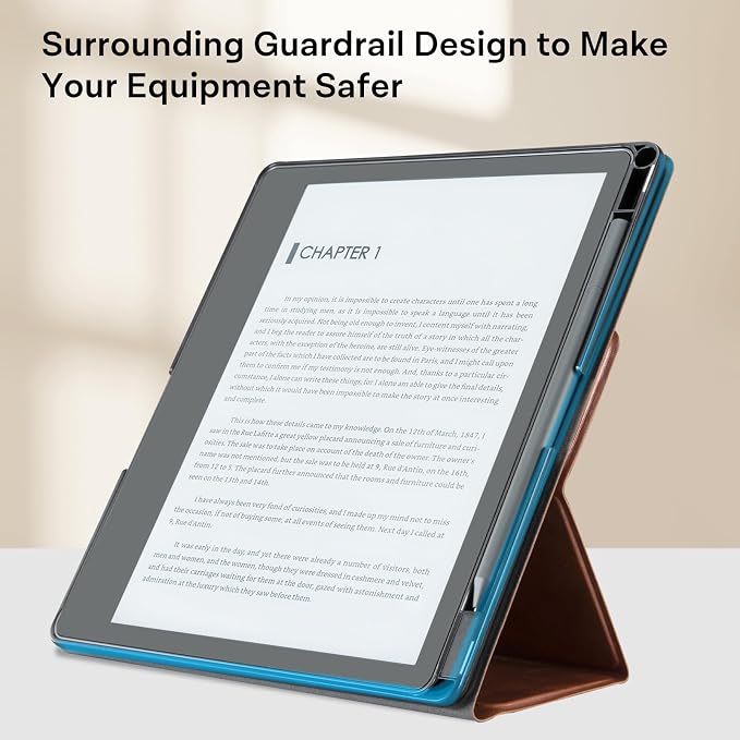 CoBak Case for E-Reader - All New PU Leather Cover with Auto Sleep Wake Feature for E-Reader 10.2" 2022 & 2024 Released with Pen Holder (not Compatible with Remarkable),Dark Brown