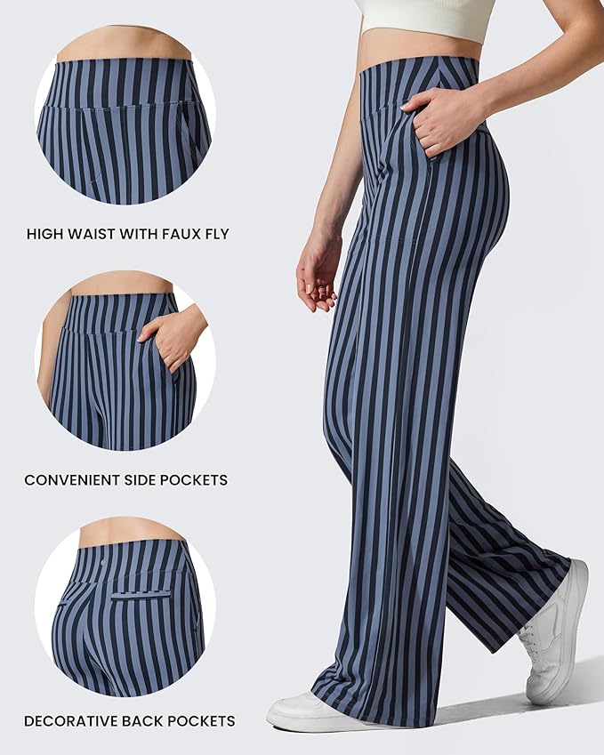 G4Free EverGoing Yoga Pants Women Wide Leg Pants with Pockets High Waist Stretch Dress Casual Sweatpants Petite/Regular/Tall