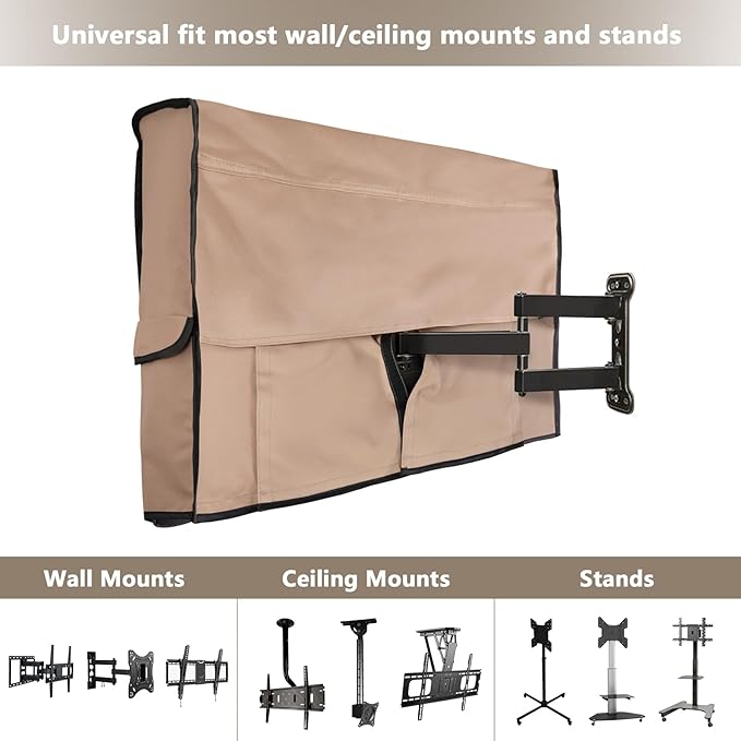 ULTCOVER Waterproof Outdoor TV Cover for 60-65 inch Outside Flat Screen Televisions with Mounts and Stands