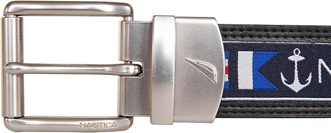 Nautica Men's Reversible Leather Belt | 2-in-1 | Classic | Everyday | Business | Work | Dress | Casual | Metal Buckle