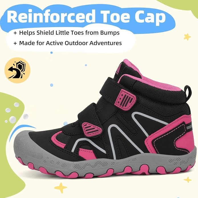 Mishansha Kids Water Resistant Hiking Boots, Boys Girls Anti Collision Anti-Skid Athletic Outdoor Adventure Trekking Shoes
