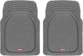 Motor Trend 2 Piece Front Car Floor Mats- Gray FlexTough Contour Liners-Deep Dish Heavy Duty Rubber Floor Mats for Car SUV Truck & Van-All Weather Protection, Universal Trim to Fit
