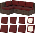8Pcs Stretch Patio Cushion Covers, Outdoor Couch & Sofa Replacement Slipcovers for Patio Furniture Cushion Covers, Washable Reusable Furniture Protector